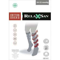 Sklep medyczny - Podkolanówki przeciwżylakowe uciskowe z masującym podbiciem, ucisk 18-22 kompresji RelaxSan Cotton Socks Tanio