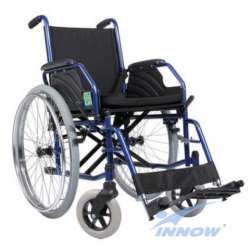 W650 – Wózek inwalidzki – koła pneumatyczne, boczki i podnóżki demontowane INNOW
