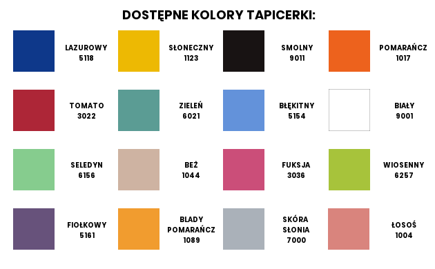 Paleta kolorów tapicerki - Innow